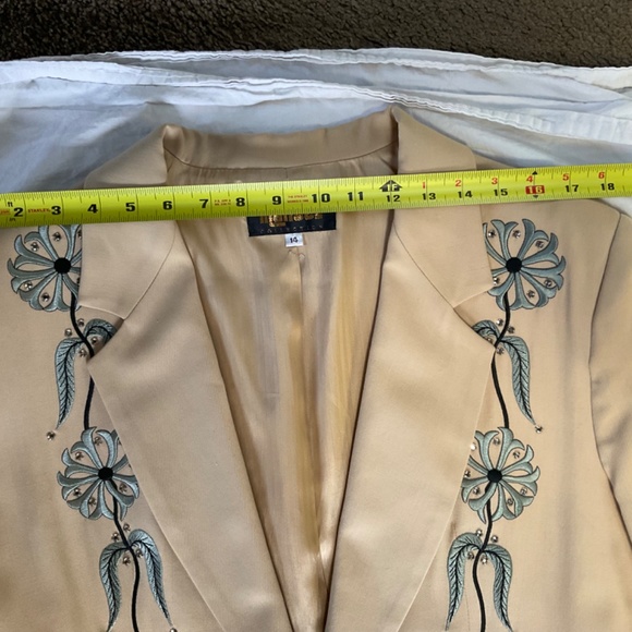 Tan Duster Jacket Embroidered and Embellished by Manuel Cuevas Women’s size 14 - Picture 8 of 16